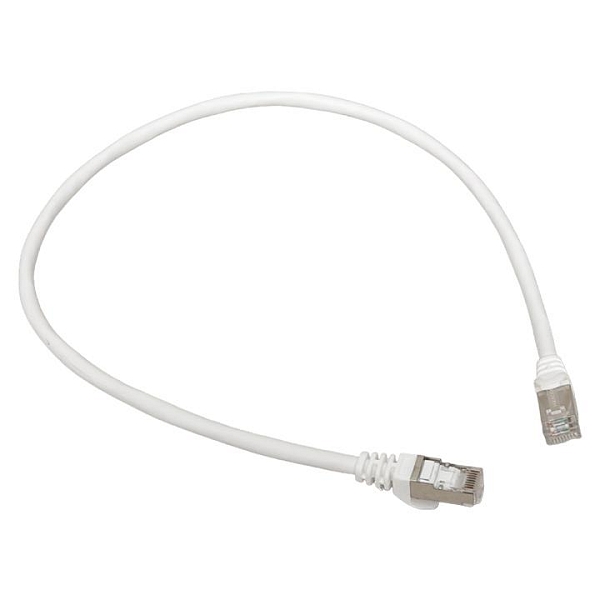 Патч-корд TERACOM CS Cat.6A экранированный S/FTP оболочка LSZH белый (0,5м)