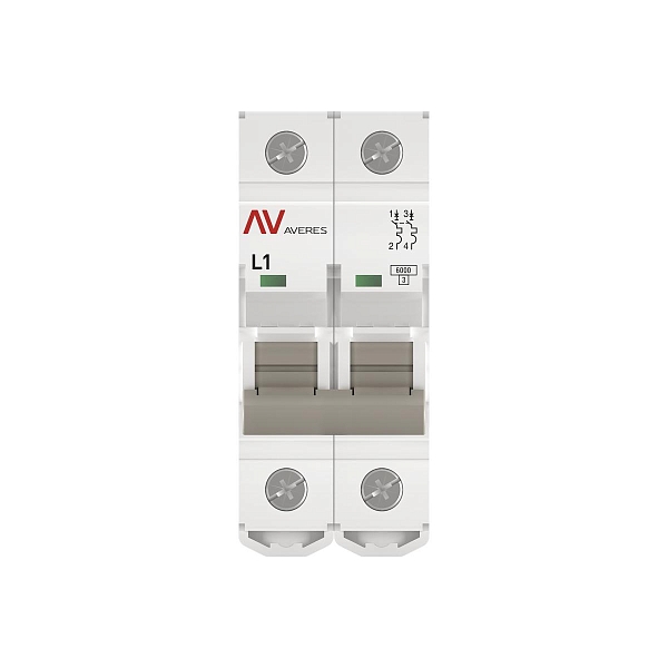 Выключатель автоматический AV-6 2P 1A (L) 6kA EKF AVERES