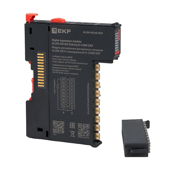 Модуль расширения дискретных сигналов GL200-DO16 токоприемный D-CARD EKF