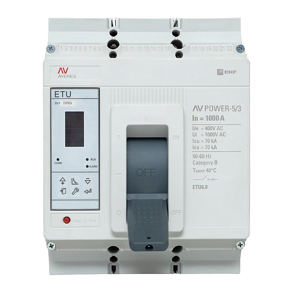 Выключатель автоматический в литом корпусе AV-POWER-5/3 1000А 70кА ETU6.0 EKF