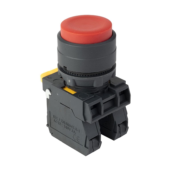 Кнопка выпирающая SB-35 с фиксацией 1NO+1NC красная IP65 EKF