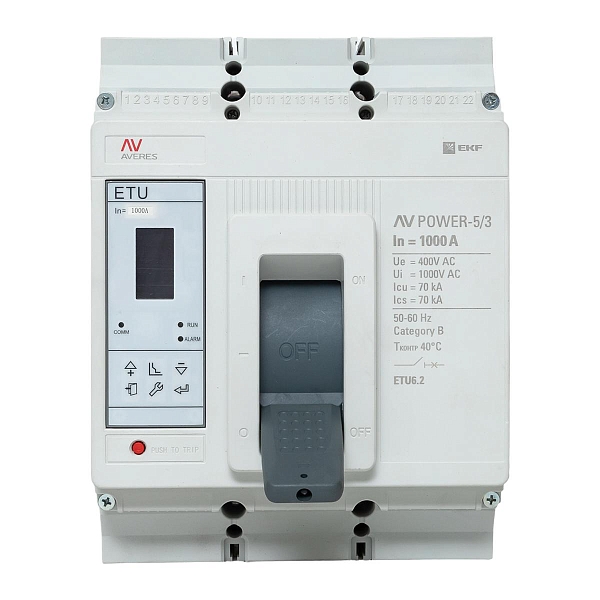 Выключатель автоматический в литом корпусе AV-POWER-5/3 1000А 70кА ETU6.2 EKF