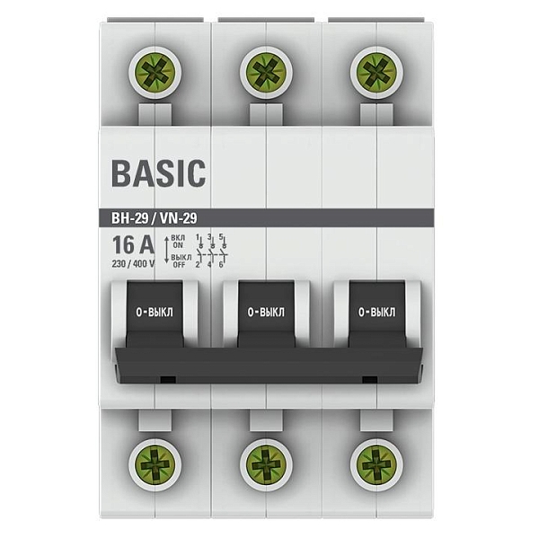 Выключатель нагрузки ВН-29 3P 16А BASIC