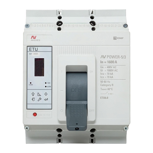 Выключатель автоматический в литом корпусе AV-POWER-5/3 1600А 70кА ETU6.0 EKF