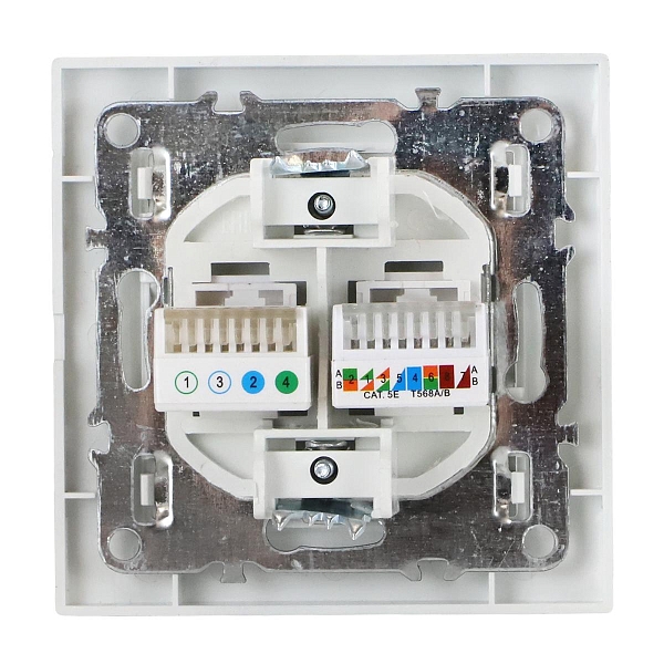 Минск Розетка RJ-45+Phone СП белая EKF
