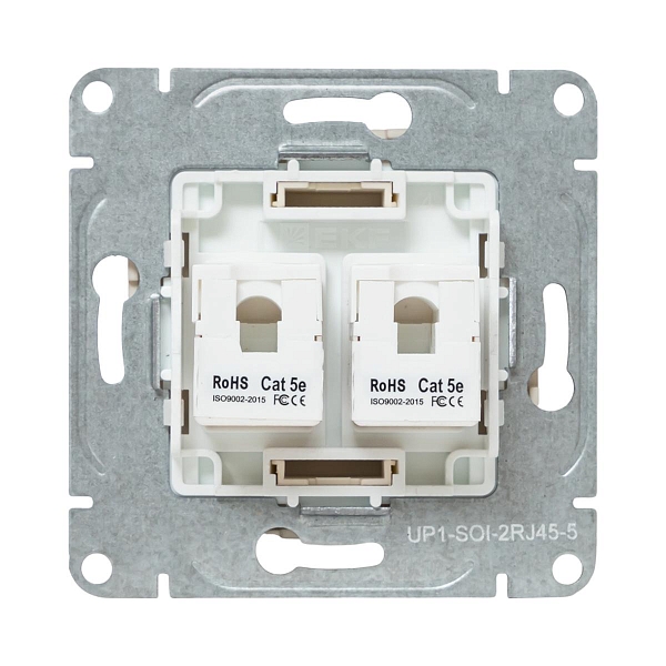 Механизм розетки RJ45 (cat5), кремовый Эпика EKF