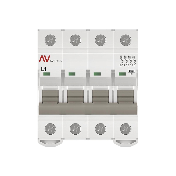 Выключатель автоматический AV-10 4P 1A (L) 10kA EKF AVERES