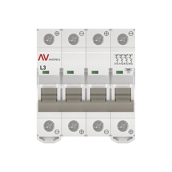 Выключатель автоматический AV-10 DC 4P 3A (L) 10kA EKF AVERES