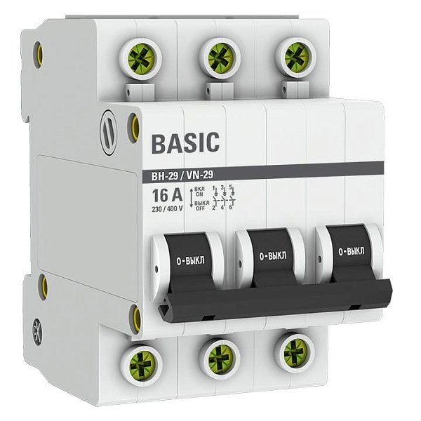 Выключатель нагрузки ВН-29 3P 16А BASIC