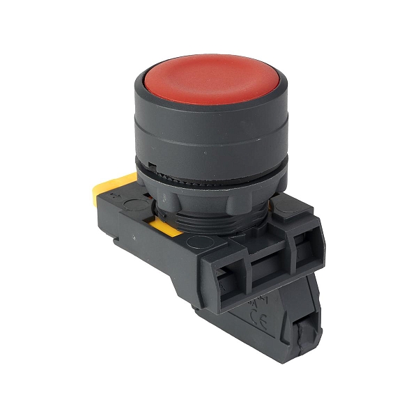 Кнопка SB-31 плоская с фиксацией 1NO красная IP65 EKF