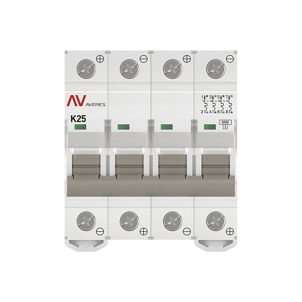 Выключатель автоматический AV-6 DC 4P 25A (K) 6kA EKF AVERES