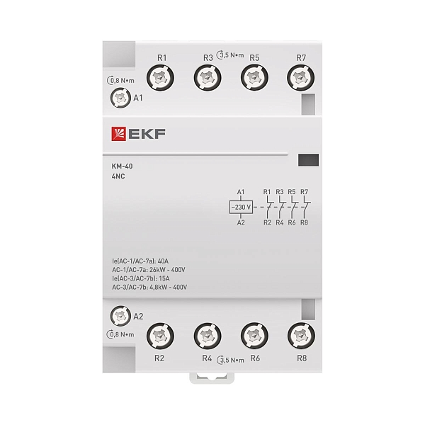 Контактор модульный КМ 40А 4NC 230В АС (3 мод.) PROXIMA EKF