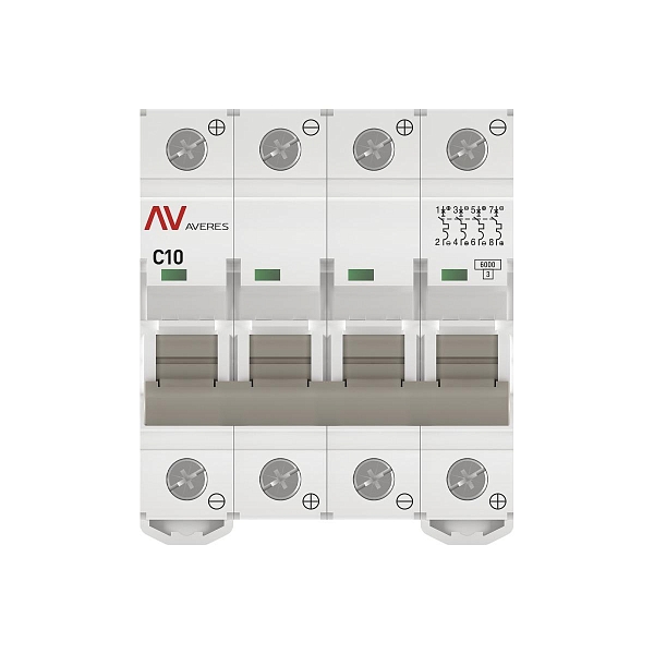 Выключатель автоматический AV-6 DC 4P 10A (C) 6kA EKF AVERES