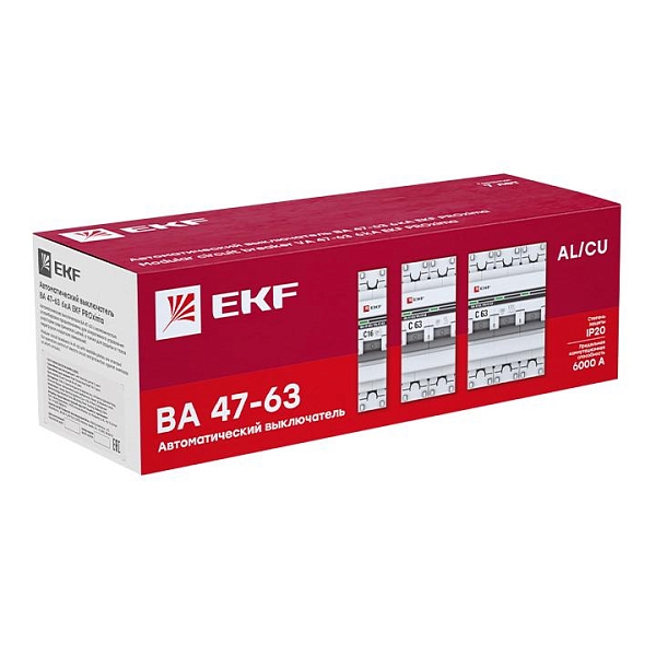 Автоматический выключатель ВА 47-63 DC 2P 2А (C) 6кА EKF PROXIMA