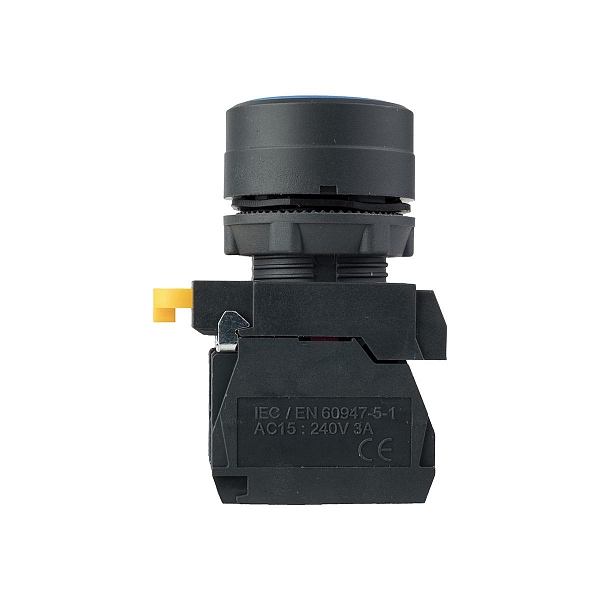 Кнопка SB-31 плоская с фиксацией 1NO+1NС синяя IP65 EKF