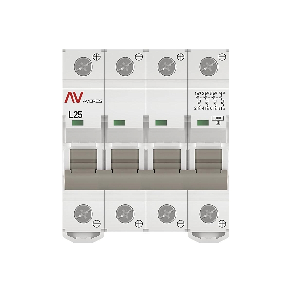 Выключатель автоматический AV-6 DC 4P 25A (L) 6kA EKF AVERES