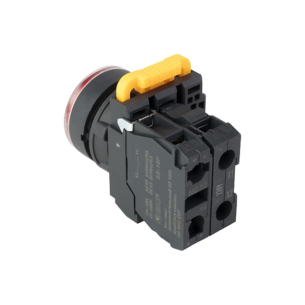 Кнопка SB-27 плоская без фиксации c подсветкой 220V AC 1NO красная IP65 EKF