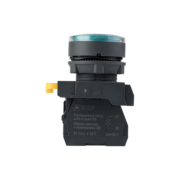 Кнопка SB-27 плоская без фиксации c подсветкой 24V DC 1NO зеленая IP65 EKF