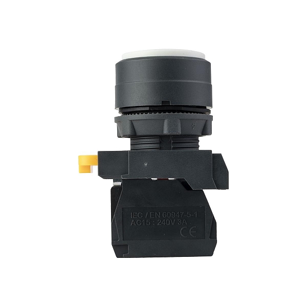 Кнопка выпирающая SB-35 с фиксацией 1NC белая IP65 EKF
