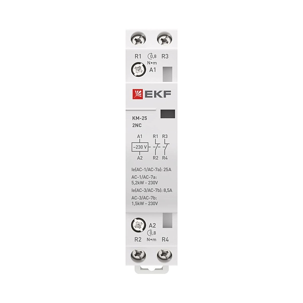 Контактор модульный КМ 25А 2NC 230В АС (1 мод.) PROXIMA EKF
