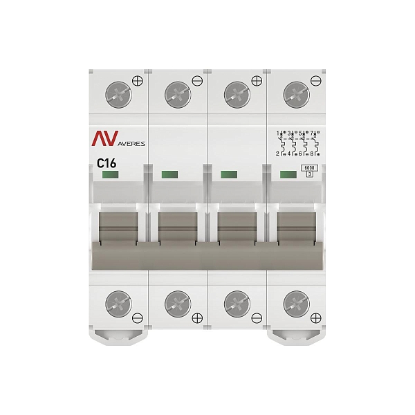 Выключатель автоматический AV-6 DC 4P 16A (C) 6kA EKF AVERES