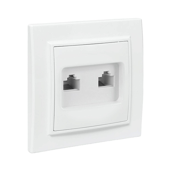 Минск Розетка RJ-45+Phone СП белая EKF