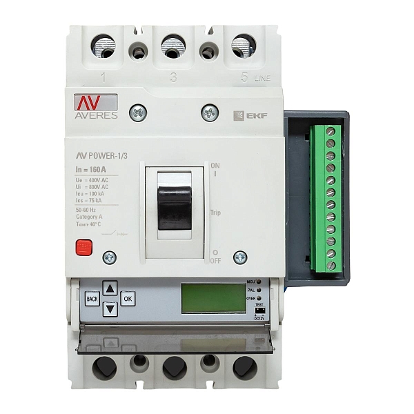 Выключатель автоматический в литом корпусе AV-POWER-1/3 160А 100кА ETU6.2 EKF