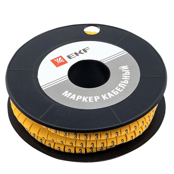 Маркер кабельный 1,5 мм2 "3" (1000 шт.) (ЕС-0) EKF PROxima