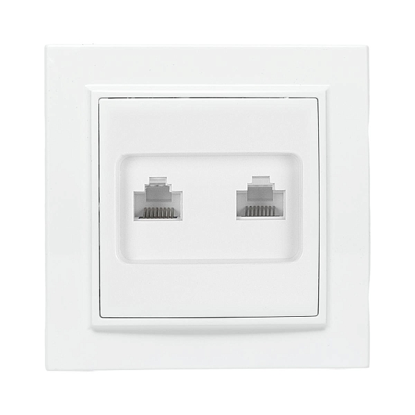 Минск Розетка RJ-45+Phone СП белая EKF