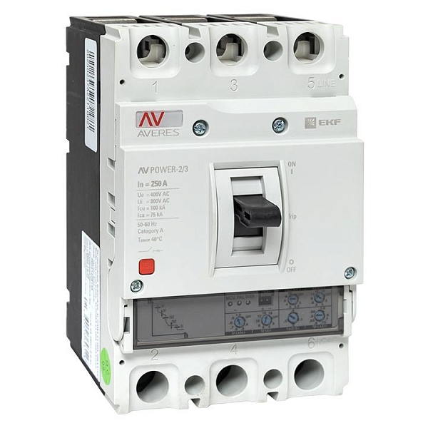 Выключатель автоматический в литом корпусе AV-POWER-2/3 250А 100кА ETU2.0 EKF