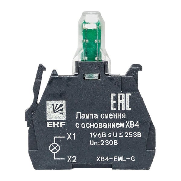 Лампа сменная c основанием XB4 зеленая 230В EKF PROxima