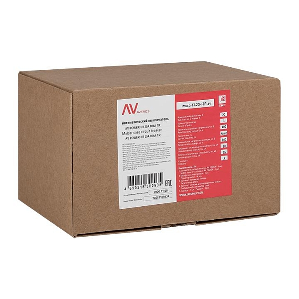 Выключатель автоматический в литом корпусе AV-POWER-1/3 20А 80кА TR EKF